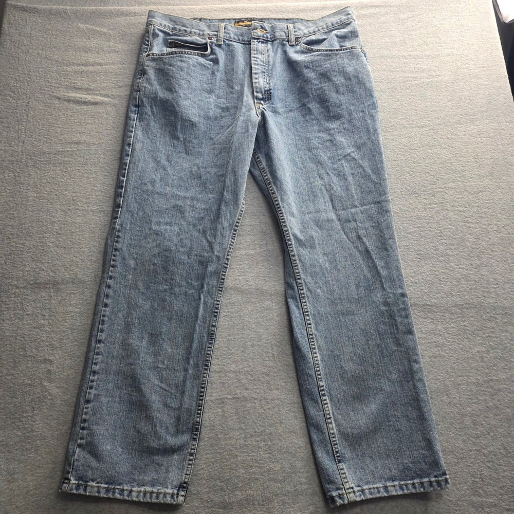 Lee Regular Fit Straight Leg Mens Jeans Light Wash Denim Size 42x32